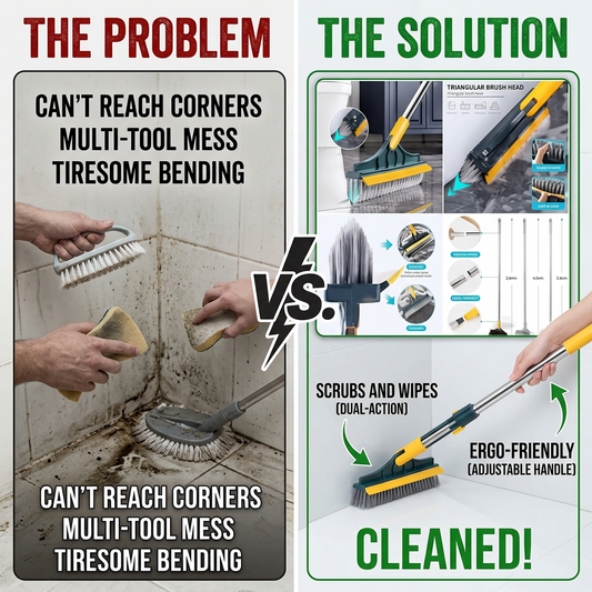 106cm 2-in-1 Floor Scrubber Brush with Wiper