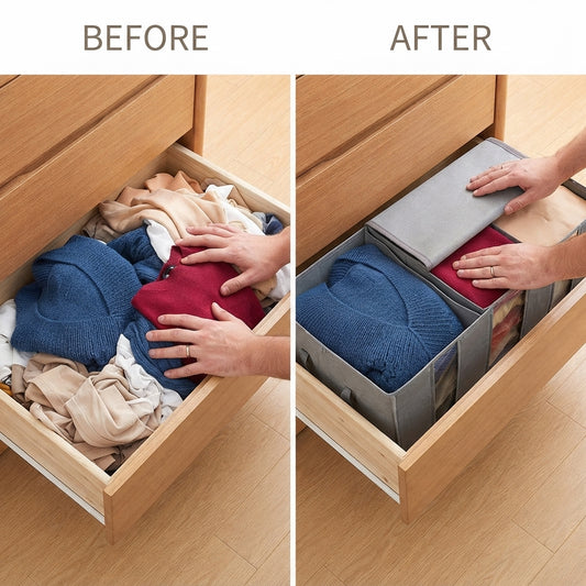 Grey Non-Woven Clothes Storage Bag for Home & Travel