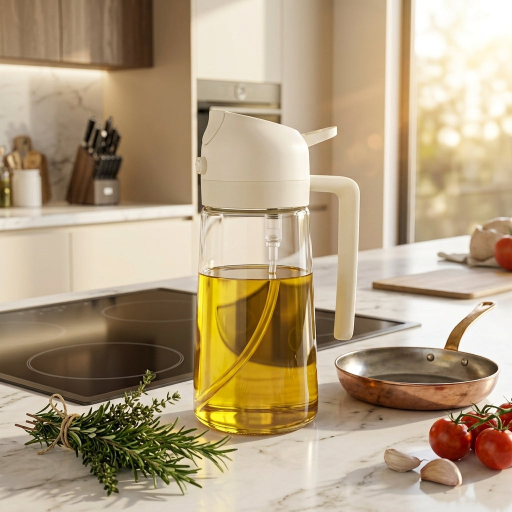 2-in-1 Oil Dispenser & Sprayer Bottle – Leak-Proof Cooking Oil Spray Bottle