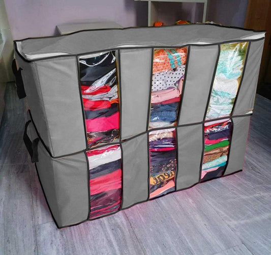 Grey Non-Woven Clothes Storage Bag for Home & Travel - product image 2