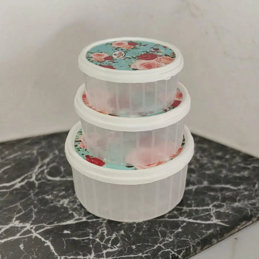 3-Piece Stackable Storage Bowl Set with Lids | Food Storage Pakistan | SBZONE | Image 2