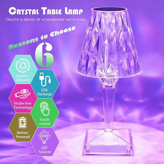 Rechargeable Crystal Table Lamp with Touch & Remote | Smart Home Gadget Pakistan | SBZONE | Image 2