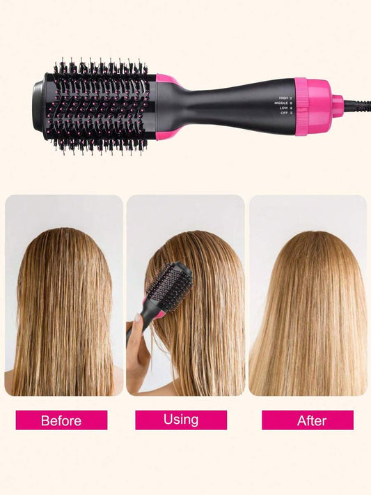 Hair dryer brush styling results