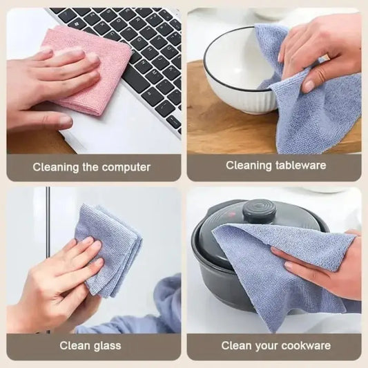 Absorbent microfiber cleaning towels