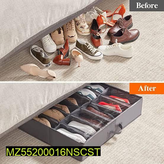 12 Grid Under Bed Shoe Organizer