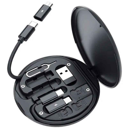 5-in-1 60W fast charging cable kit in black storage case
