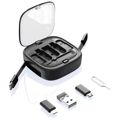 Open 5-in-1 fast charging travel cable organizer