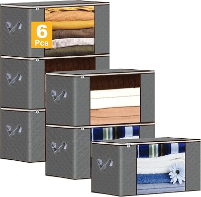 6-Pack Foldable Wardrobe Storage Bags – Dustproof Space Saver - additional product view 2
