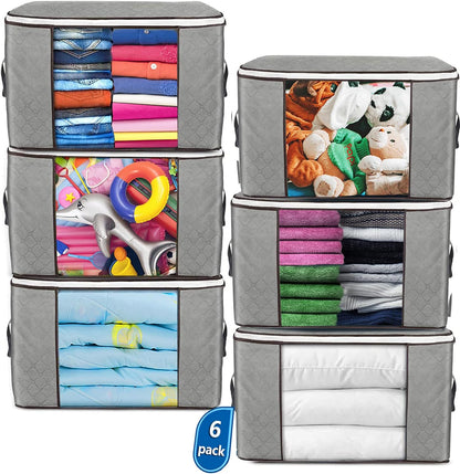 6-Pack Foldable Wardrobe Storage Bags – Dustproof Space Saver - additional product view 3