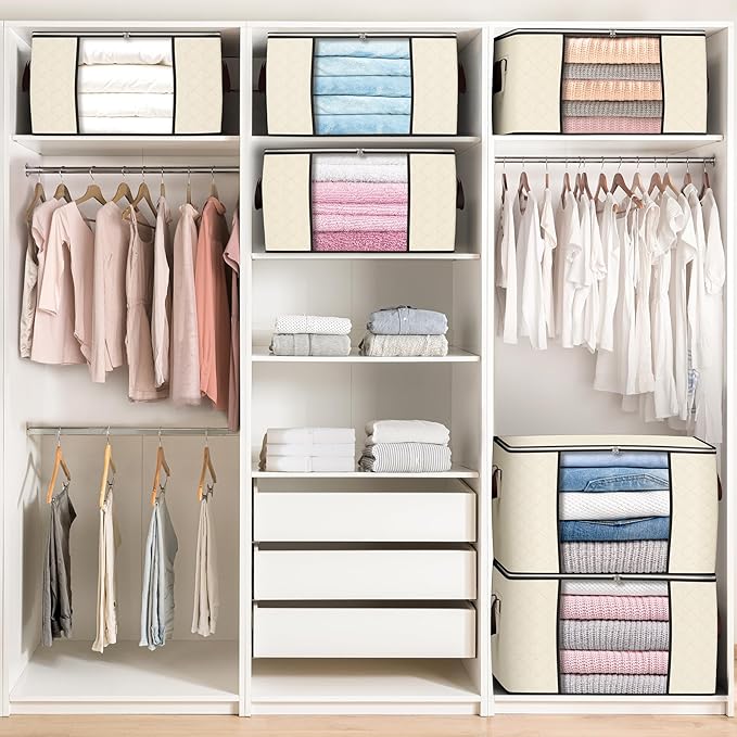 6-Pack Foldable Wardrobe Storage Bags – Dustproof Space Saver - additional product view 4