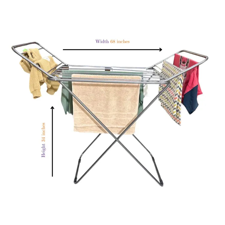 68" Foldable Stainless Steel Clothes Drying Rack - additional product view 4