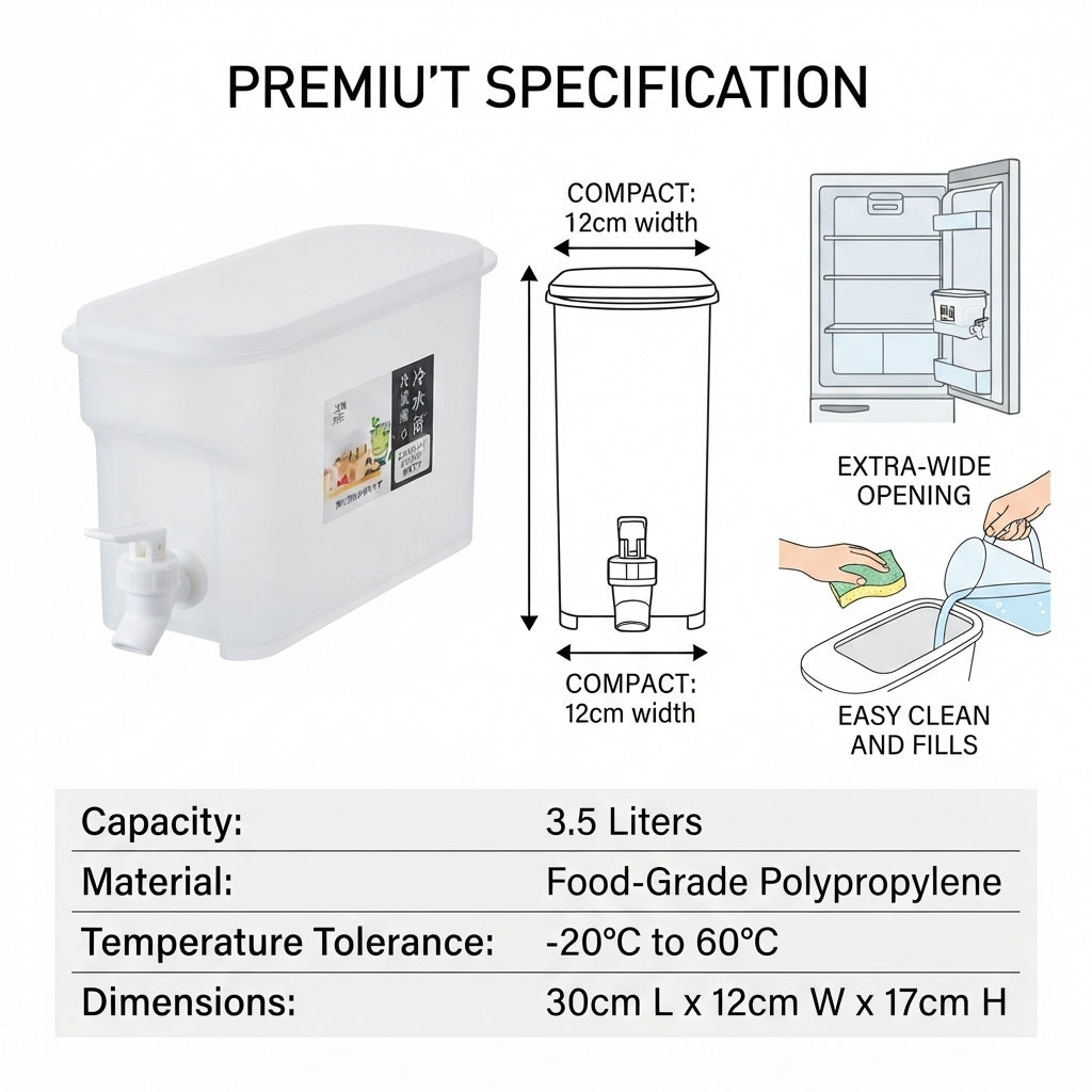 2.5L Fridge Beverage Dispenser with Faucet