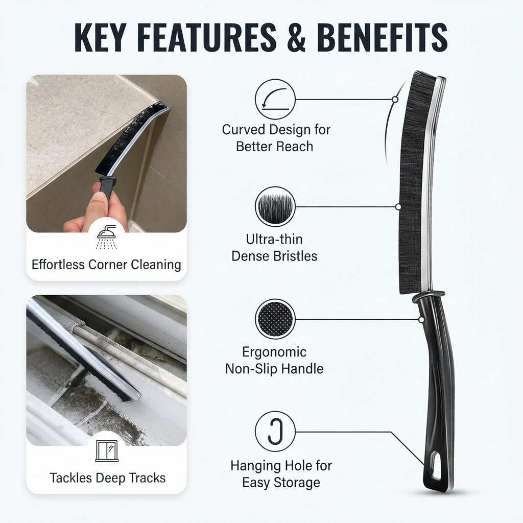 2-Piece Gap Cleaning Brush Set for Home & Car