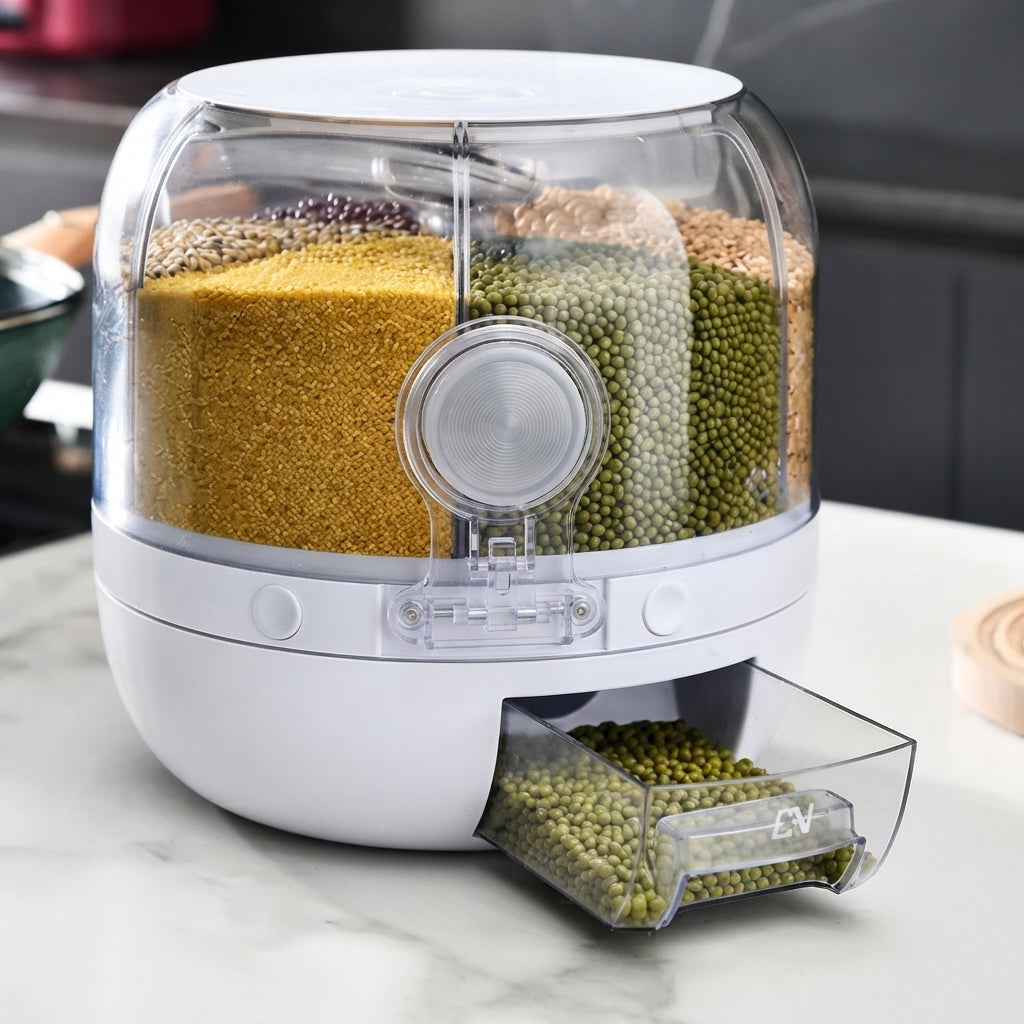 7L Rotating Grain Dispenser – Rice & Dry Food Storage Container | SBZONE Pakistan