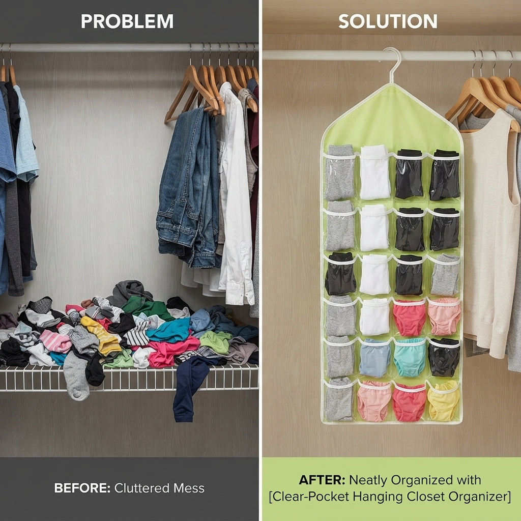 16-Pocket Hanging Laundry & Wardrobe Organizer