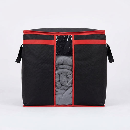 Large Clothes Storage Bags 19×19×11 Inches – Black & Red
