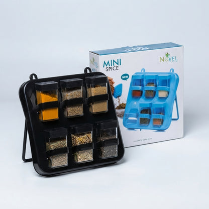 Mini Spice Rack with 6 BPA-Free Jars