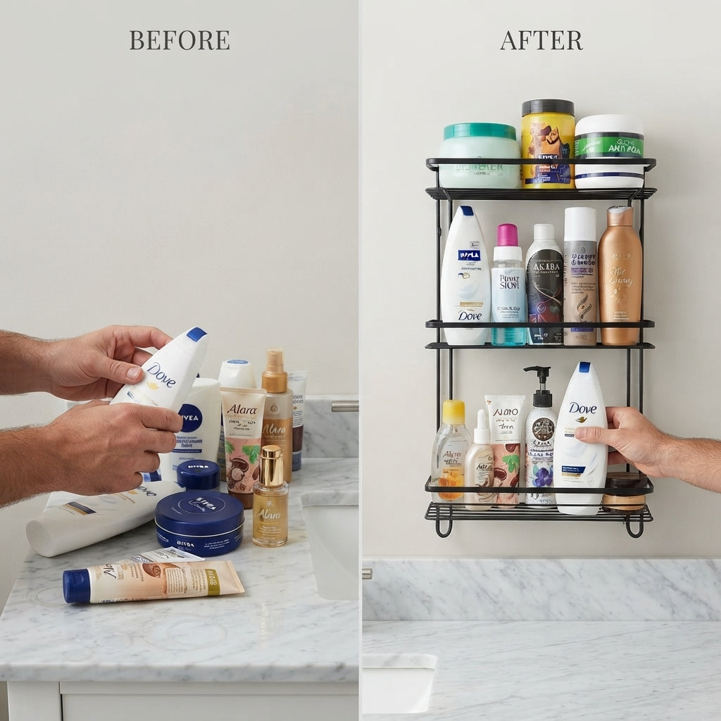 3-Tier Rust-Resistant Bathroom Corner Shelf