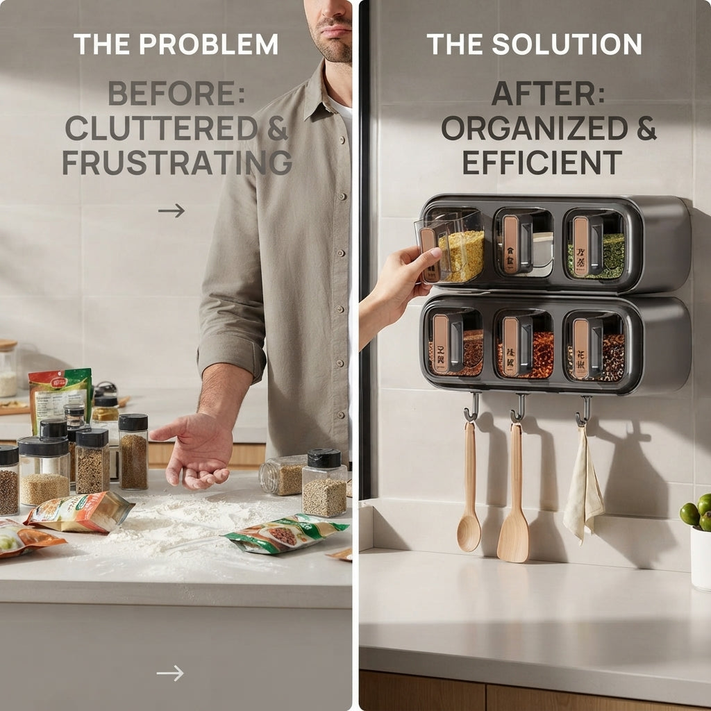 Wall-Mounted Spice & Seasoning Organizer
