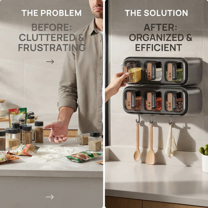 Wall-Mounted Spice & Seasoning Organizer