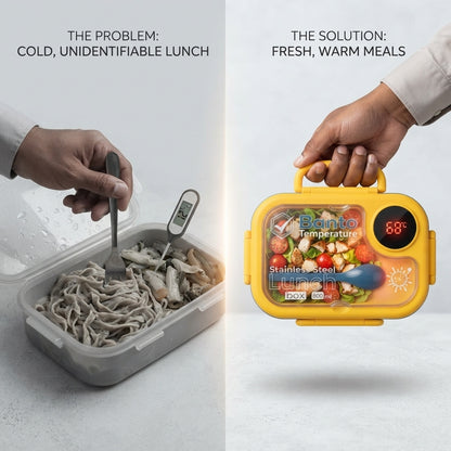 Stainless-Steel Lunch Box with Digital Temperature Display