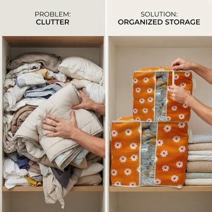 Premium Floral Clothes Storage Bags – 20kg Capacity