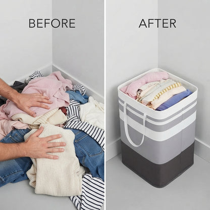 Foldable Laundry Basket 20×12 Inches – Multicolor