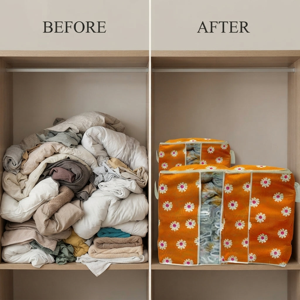 Premium Floral Clothes Storage Bags – 20kg Capacity