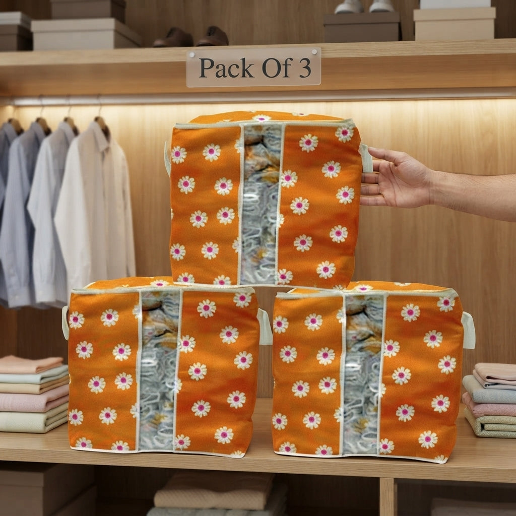 Premium Floral Clothes Storage Bags – 20kg Capacity