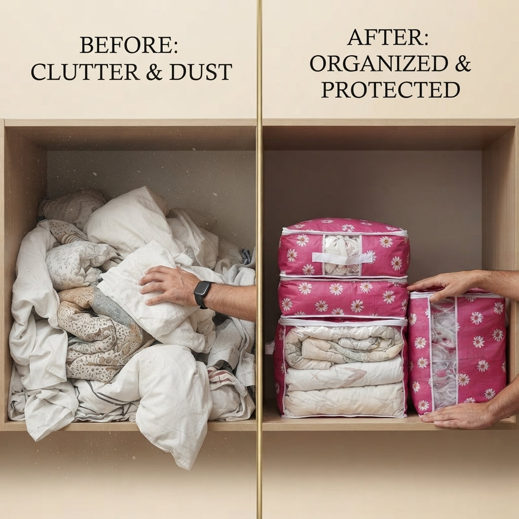 Premium Floral Clothes Storage Bags – 20kg Capacity
