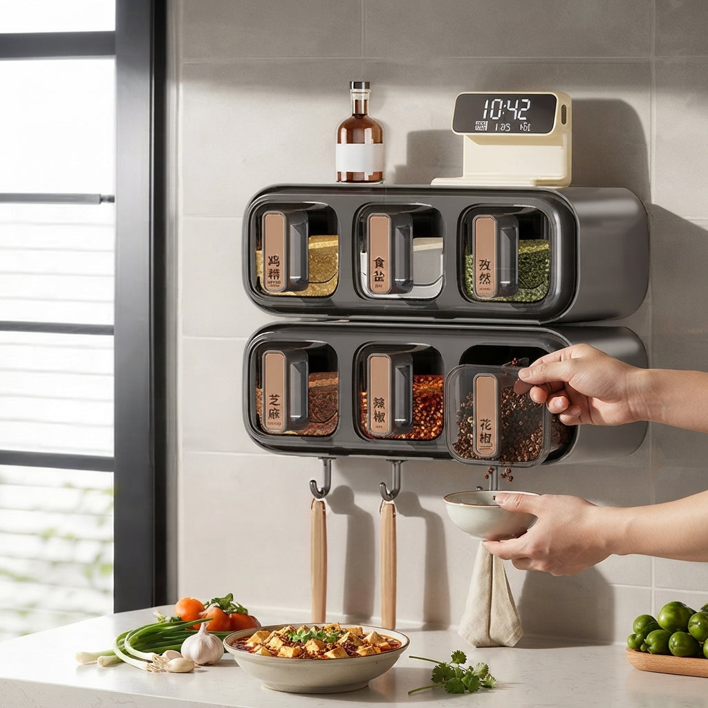 Wall-Mounted Spice & Seasoning Organizer