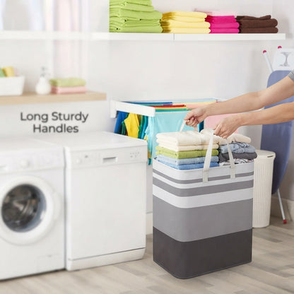 Foldable Laundry Basket 20×12 Inches – Multicolor