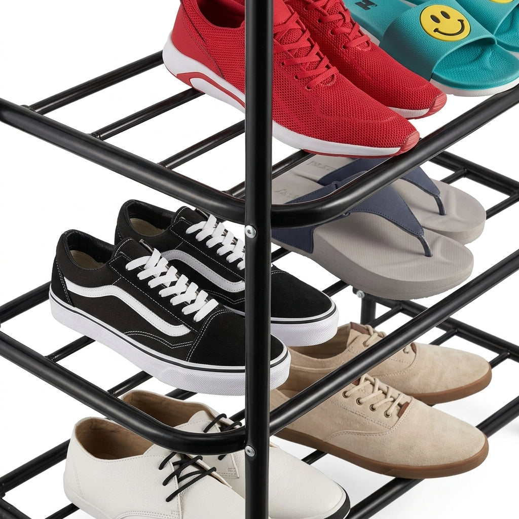 4-Tier Metal Shoe Rack – Holds Up to 12 Pairs | SBZONE Pakistan
