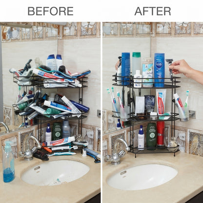 3-Tier Rust-Resistant Bathroom Corner Shelf