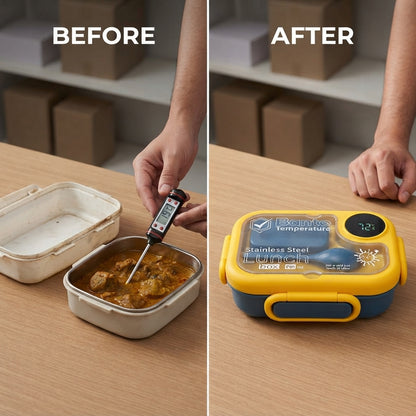 Stainless-Steel Lunch Box with Digital Temperature Display