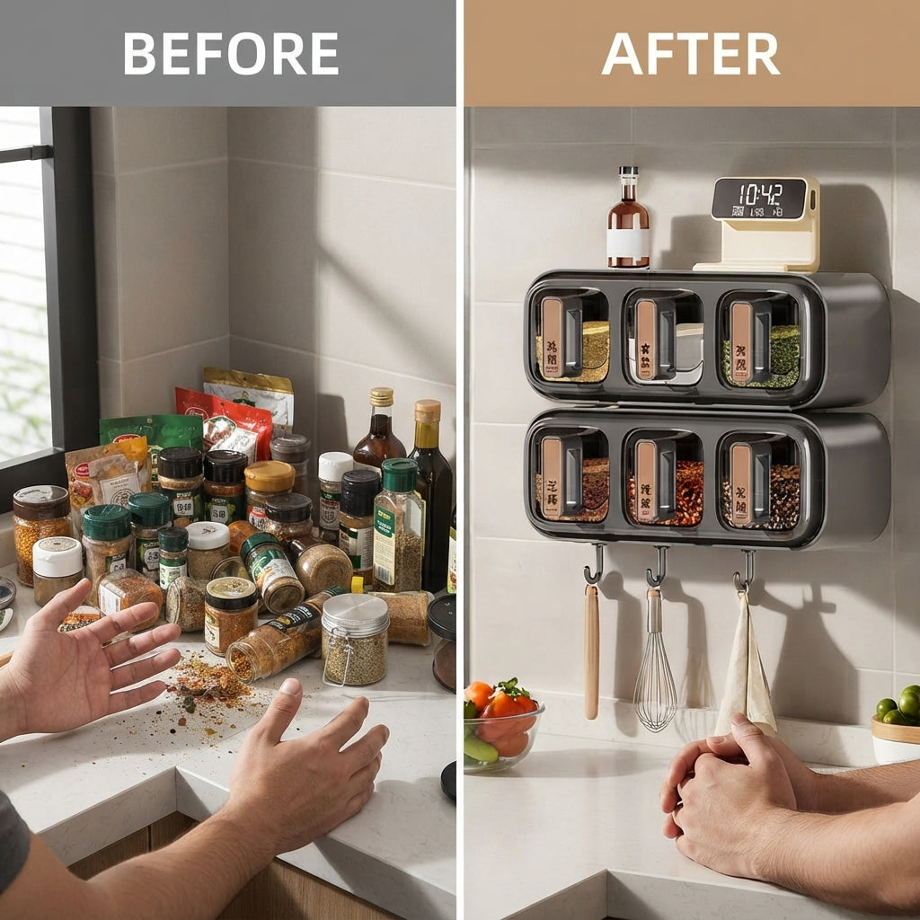 Wall-Mounted Spice & Seasoning Organizer