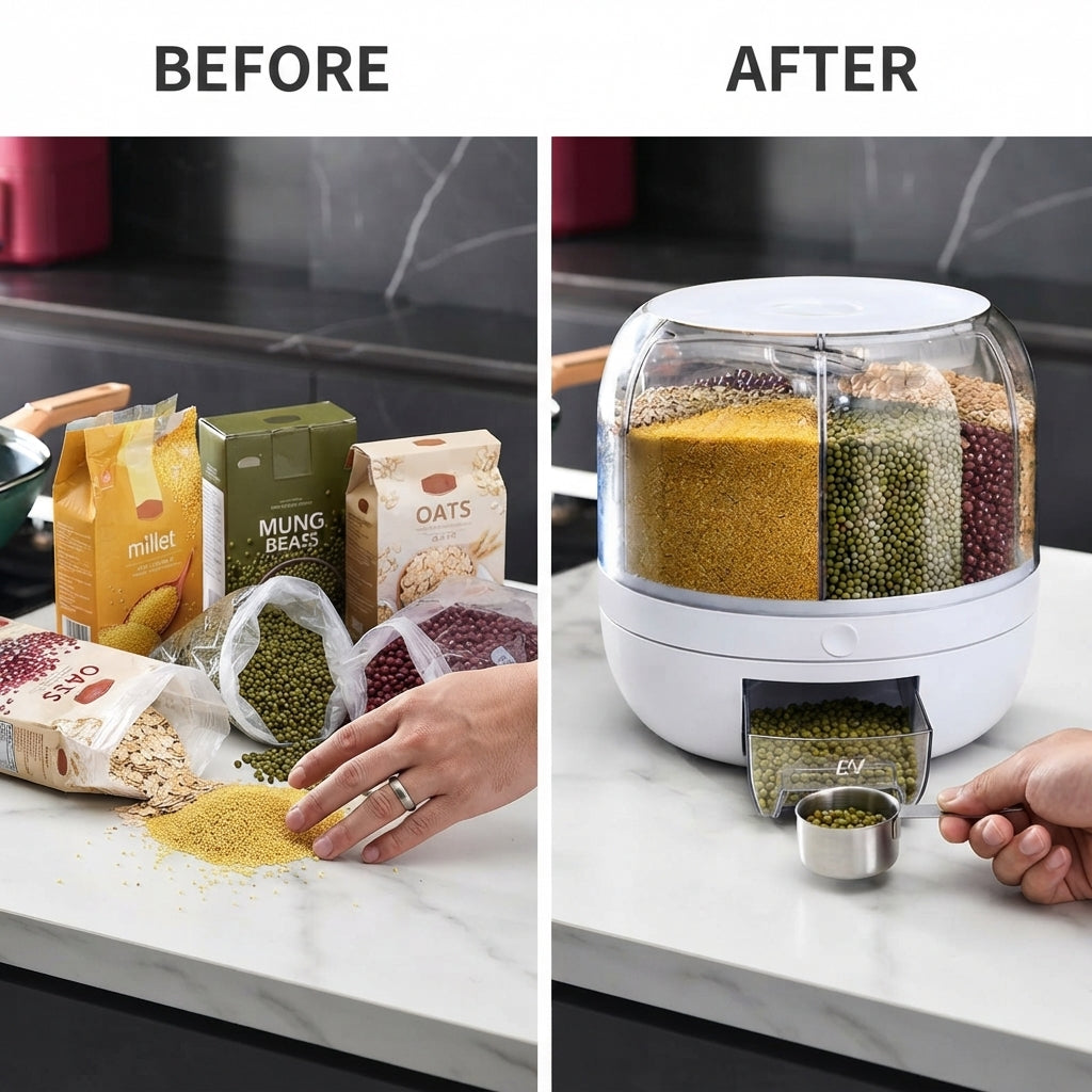 7L Rotating Grain & Rice Dispenser