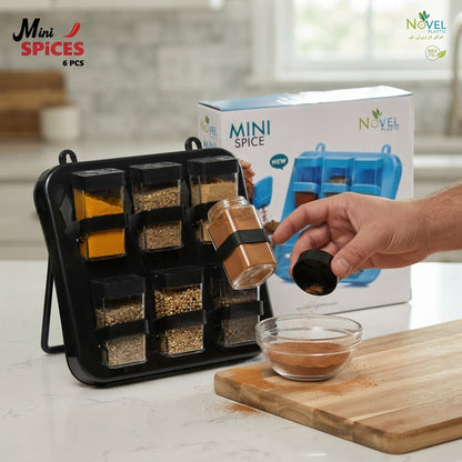 Mini Spice Rack with 6 BPA-Free Jars | SBZONE Pakistan