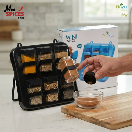 Mini Spice Rack with 6 BPA-Free Jars | SBZONE Pakistan