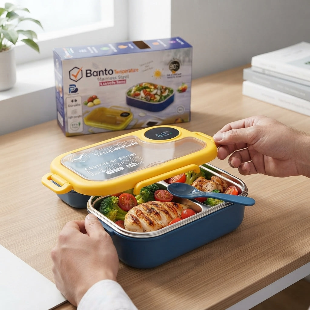 Stainless-Steel Lunch Box with Digital Temperature Display
