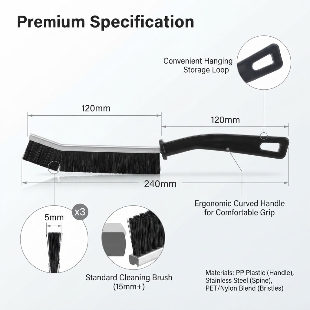 2-Piece Gap Cleaning Brush Set for Home & Car
