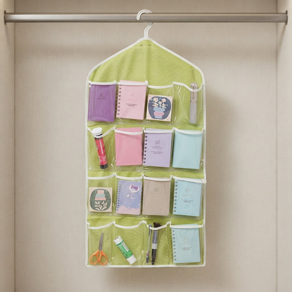 16-Pocket Hanging Laundry & Wardrobe Organizer