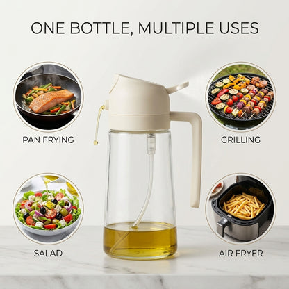 2-in-1 Oil Dispenser & Sprayer Bottle – Leak-Proof Cooking Oil Spray Bottle