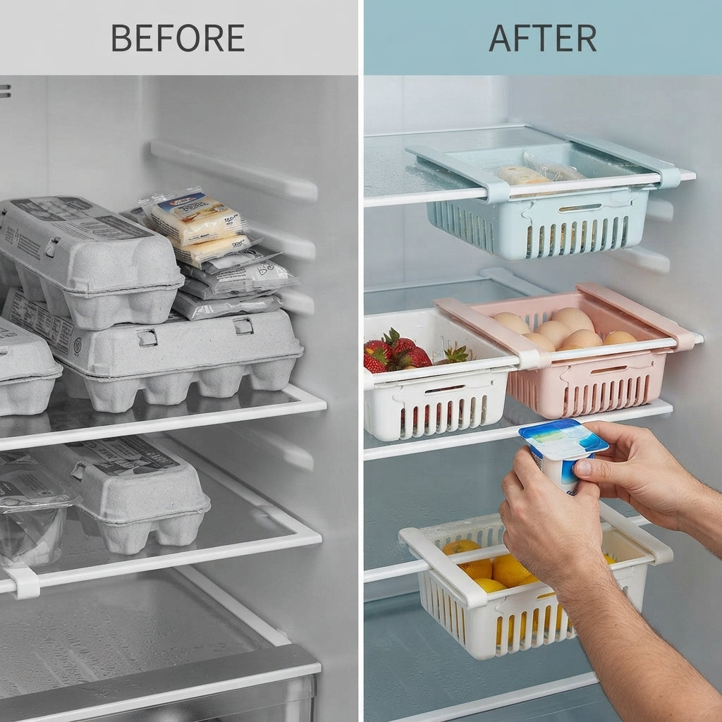 Adjustable Stretchable Fridge Storage Basket