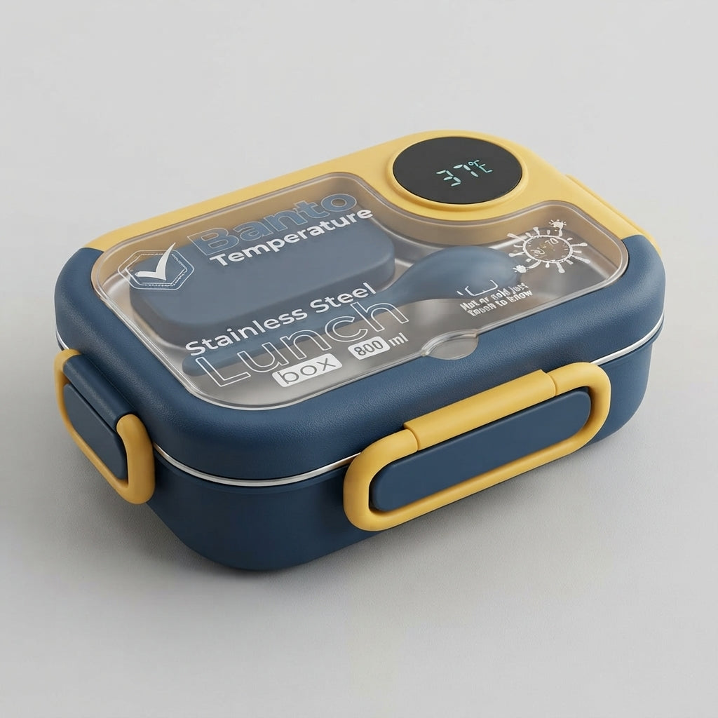 Stainless-Steel Lunch Box with Digital Temperature Display