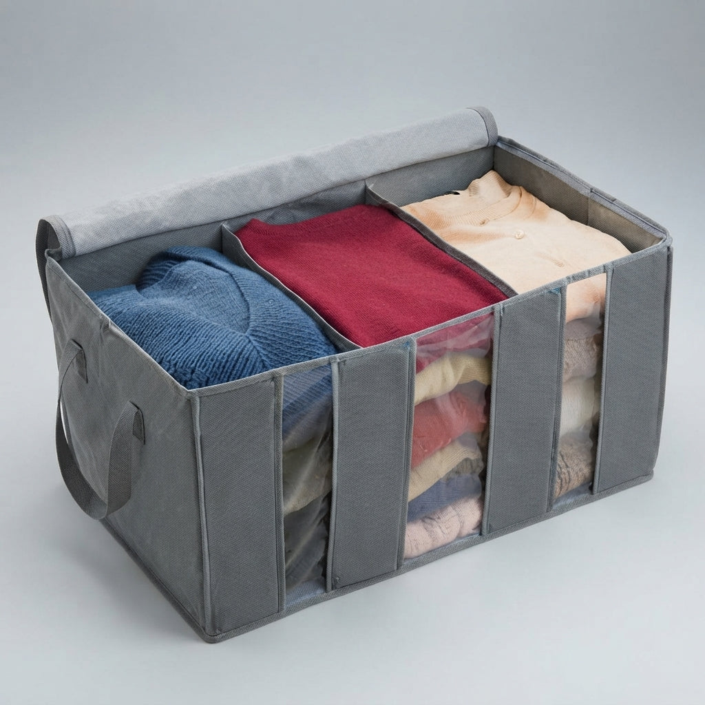 Grey Non-Woven Clothes Storage Bag for Home & Travel