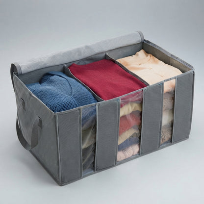 Grey Non-Woven Clothes Storage Bag for Home & Travel