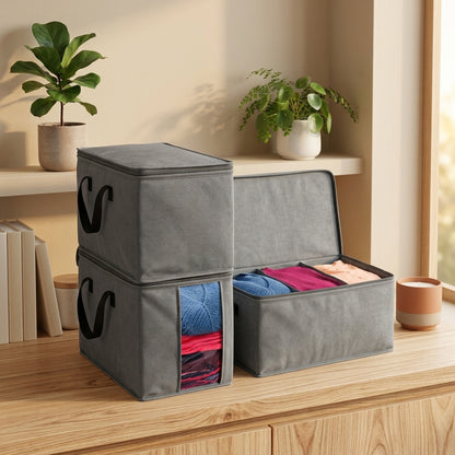 3-Compartment Clothes Storage Organizer with Clear Window