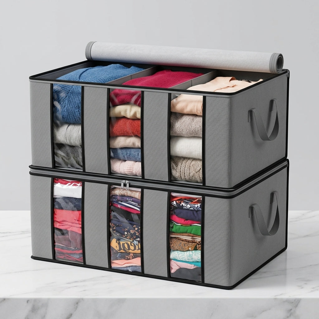 3-Compartment Clothes Storage Organizer with Clear Window | SBZONE Pakistan