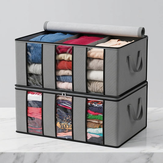 3-Compartment Clothes Storage Organizer with Clear Window | SBZONE Pakistan